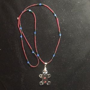 Winter Necklace, Gingerbread man pendant